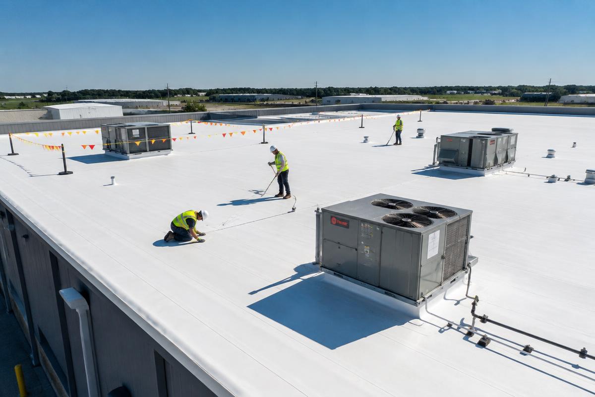 Genflex TPO installed by Acute Roofing & Exteriors
